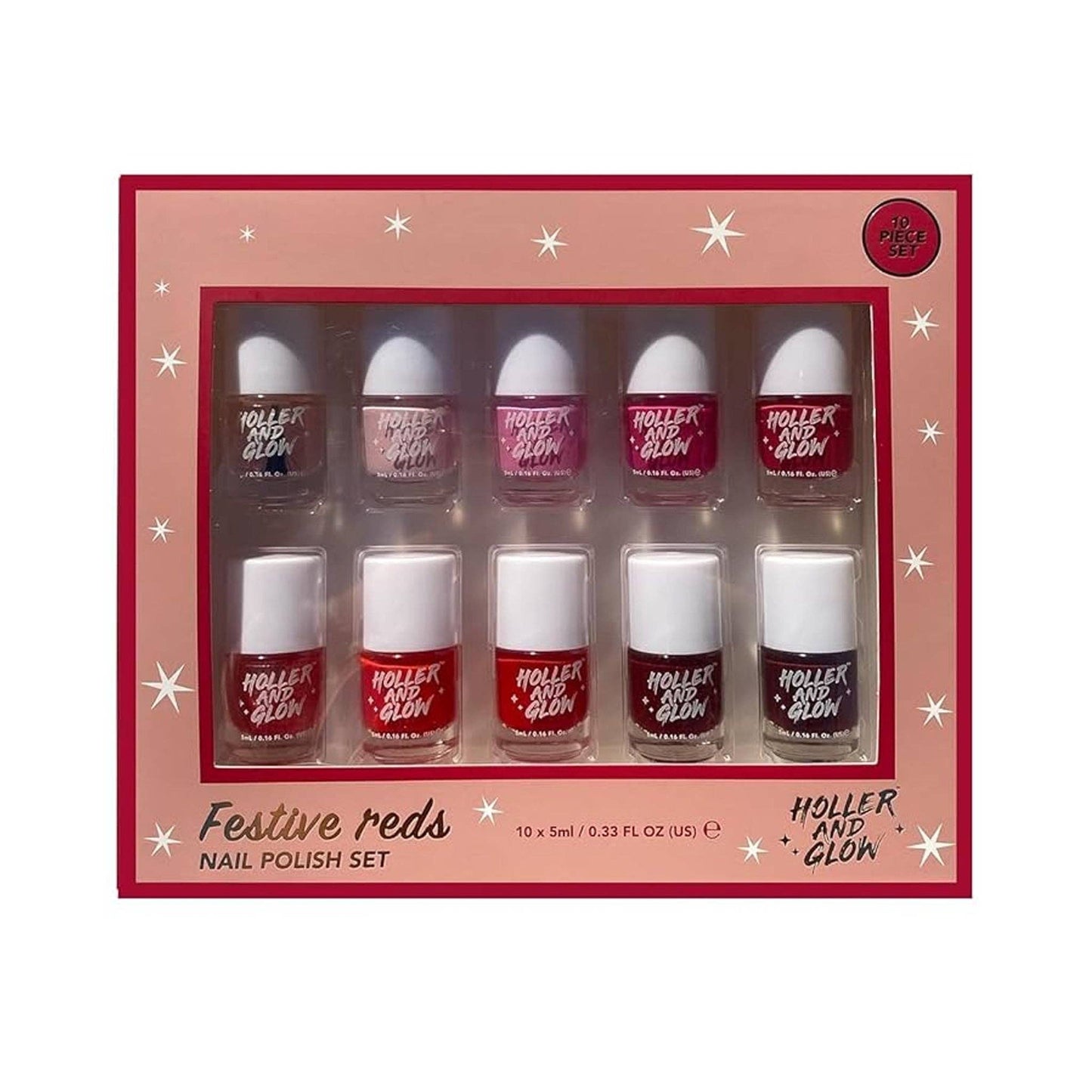 This is Beauty - Holler and Glow Festive Reds Nail Polish Gift Set 10 x 0.33fl oz - New