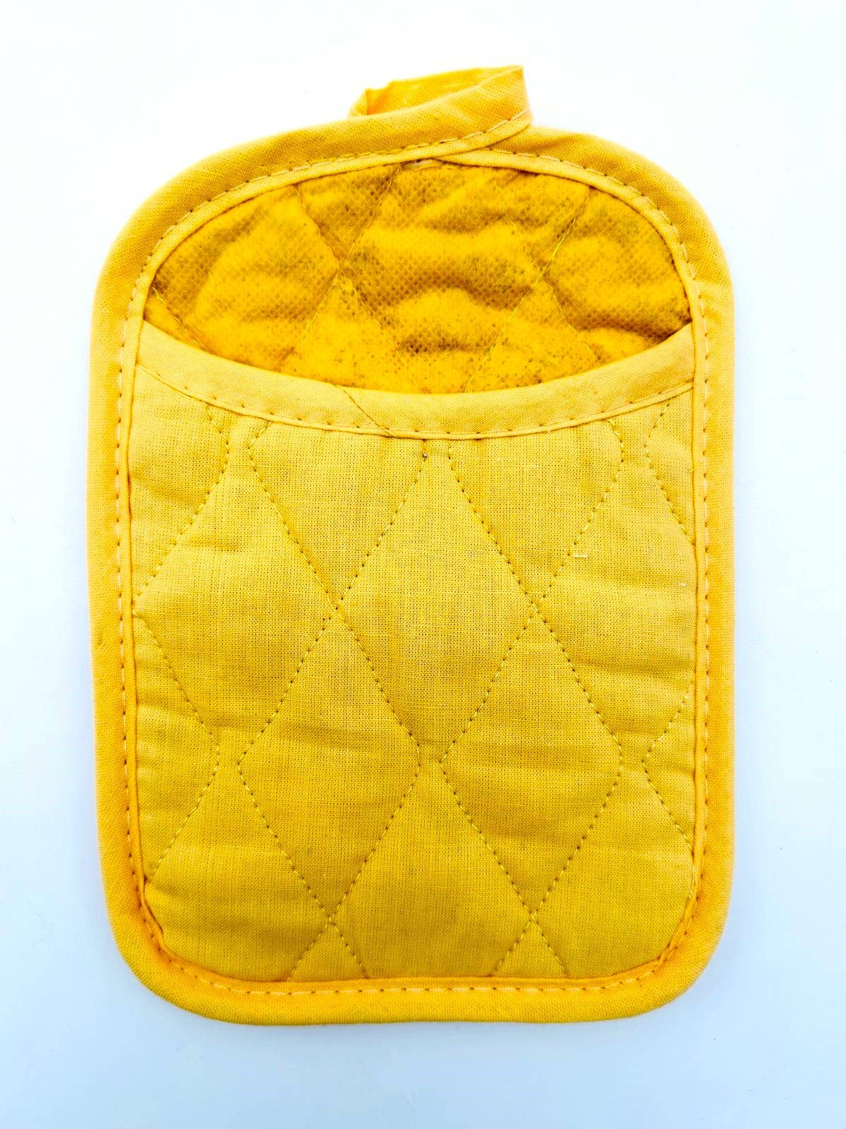 Crover - Heat Resistant Cotton Pot Holder - Yellow, 9x7 Kitchen