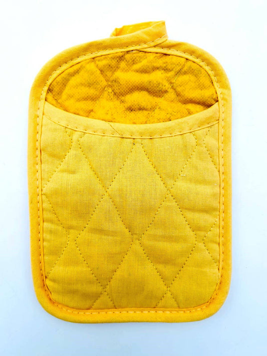 Crover - Heat Resistant Cotton Pot Holder - Yellow, 9x7 Kitchen