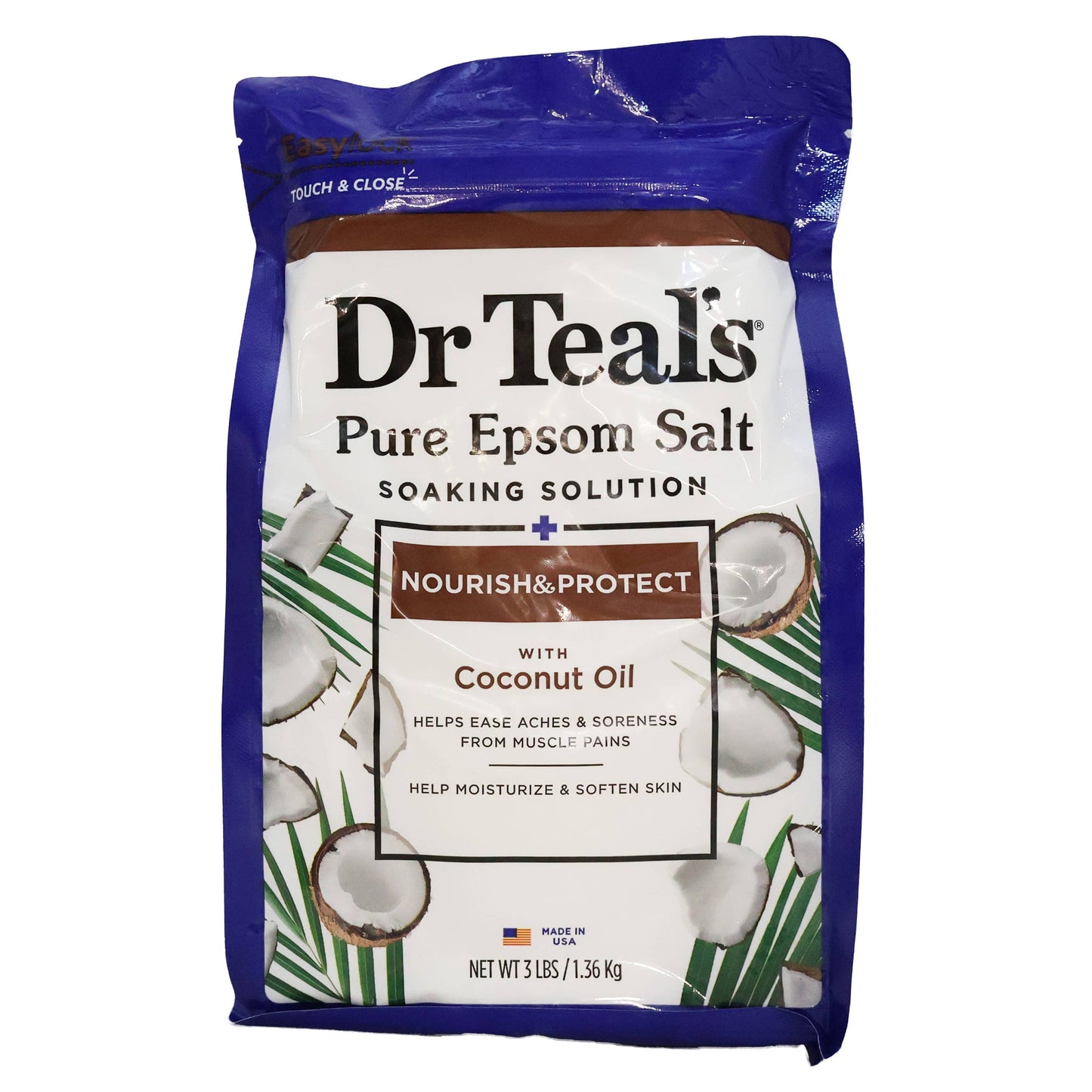 KT Supply - Dr Teals Epsom Salt Soaking Solution Coconut Oil 3 LB.