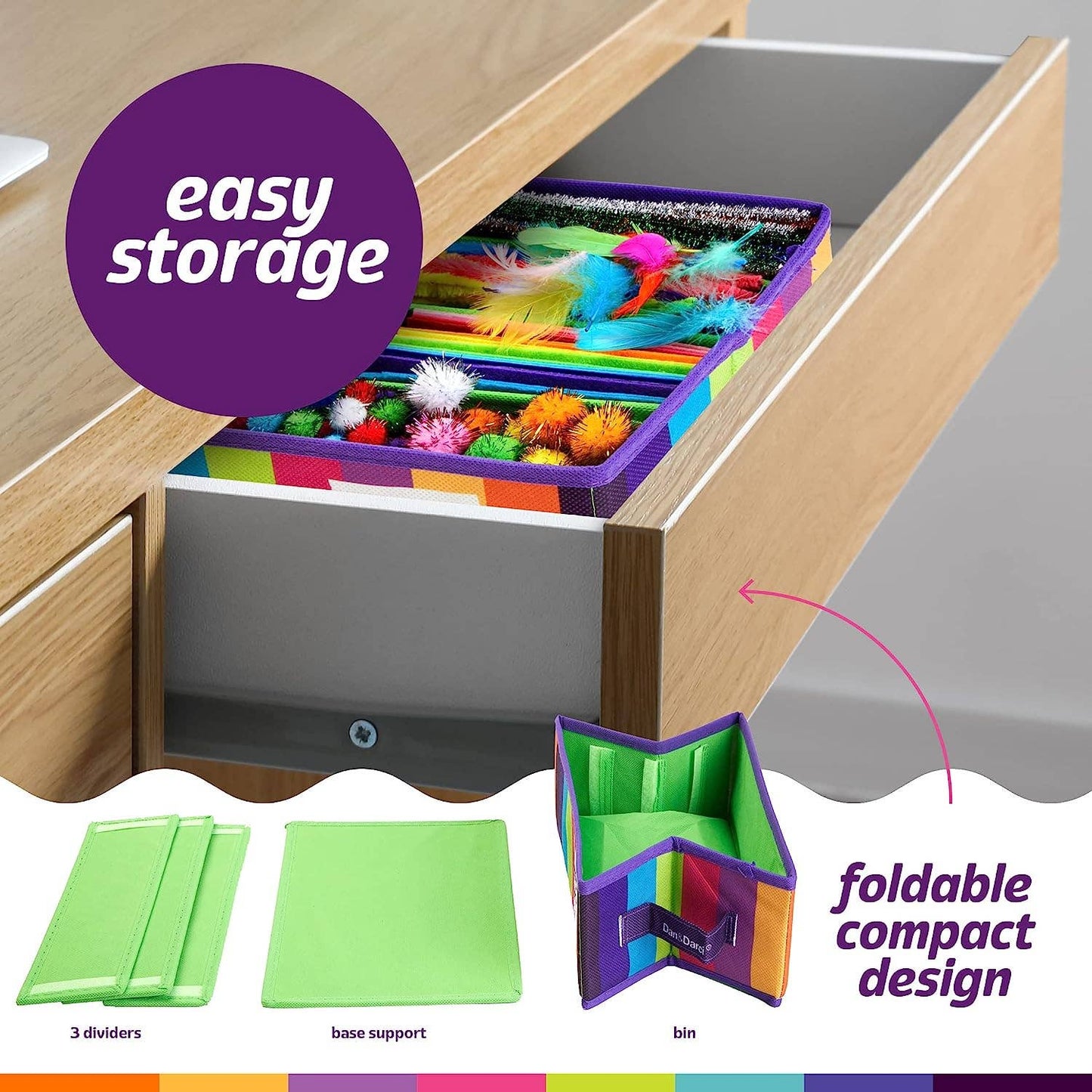 Dan&Darci - Arts & Crafts Supplies Kit  - with Storage Bin