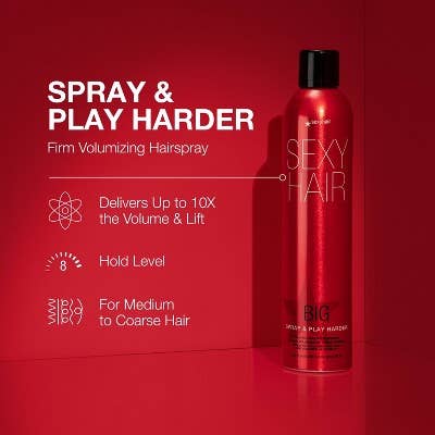 This is Beauty - Sexy Hair Spray and Play Harder Hairspray 10oz - Missing Lid