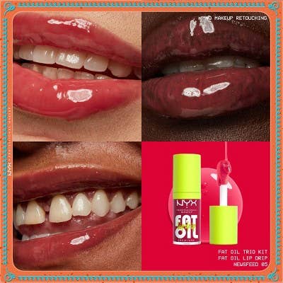 This is Beauty - NYX Professional Makeup Fat Oil Lip Drip Holiday Trio Lip Gloss 3 pc - Imperfect Box