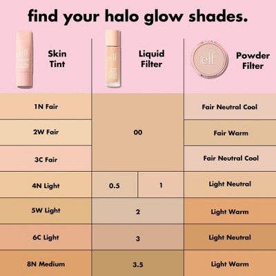 This is Beauty - E.l.f. Halo Glow Skin Tint Light Coverage Foundation - Mineral SPF 50 - 6 Light Cool - 1 fl oz