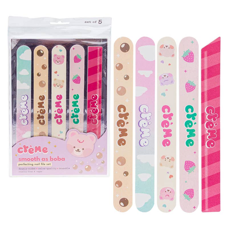 Deluxe Import Trading - Crème Shop Nail File Set Smooth As Boba 5 Pack