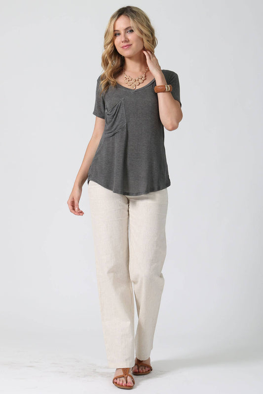 42POPS - .....SI-5058 Slouchy pocket washed vintage knit top