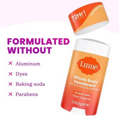 This is Beauty - Lume Whole Body Women's Smooth Solid Deodorant Clean Tangerine Scent 2.6oz - Imperfect Container