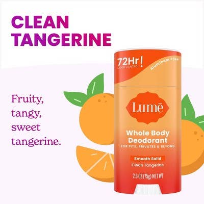 This is Beauty - Lume Whole Body Women's Smooth Solid Deodorant Clean Tangerine Scent 2.6oz - Imperfect Container