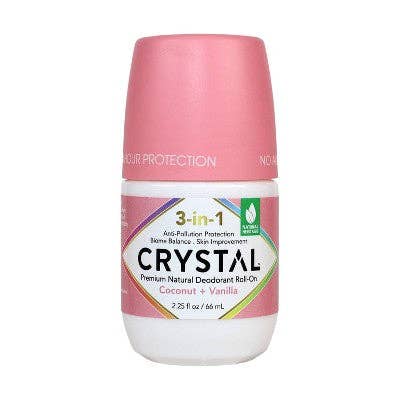 This is Beauty - Crystal 3-in-1 Natural Mineral Roll-On Deodorant Coconut + Vanilla 2.25 fl oz - New