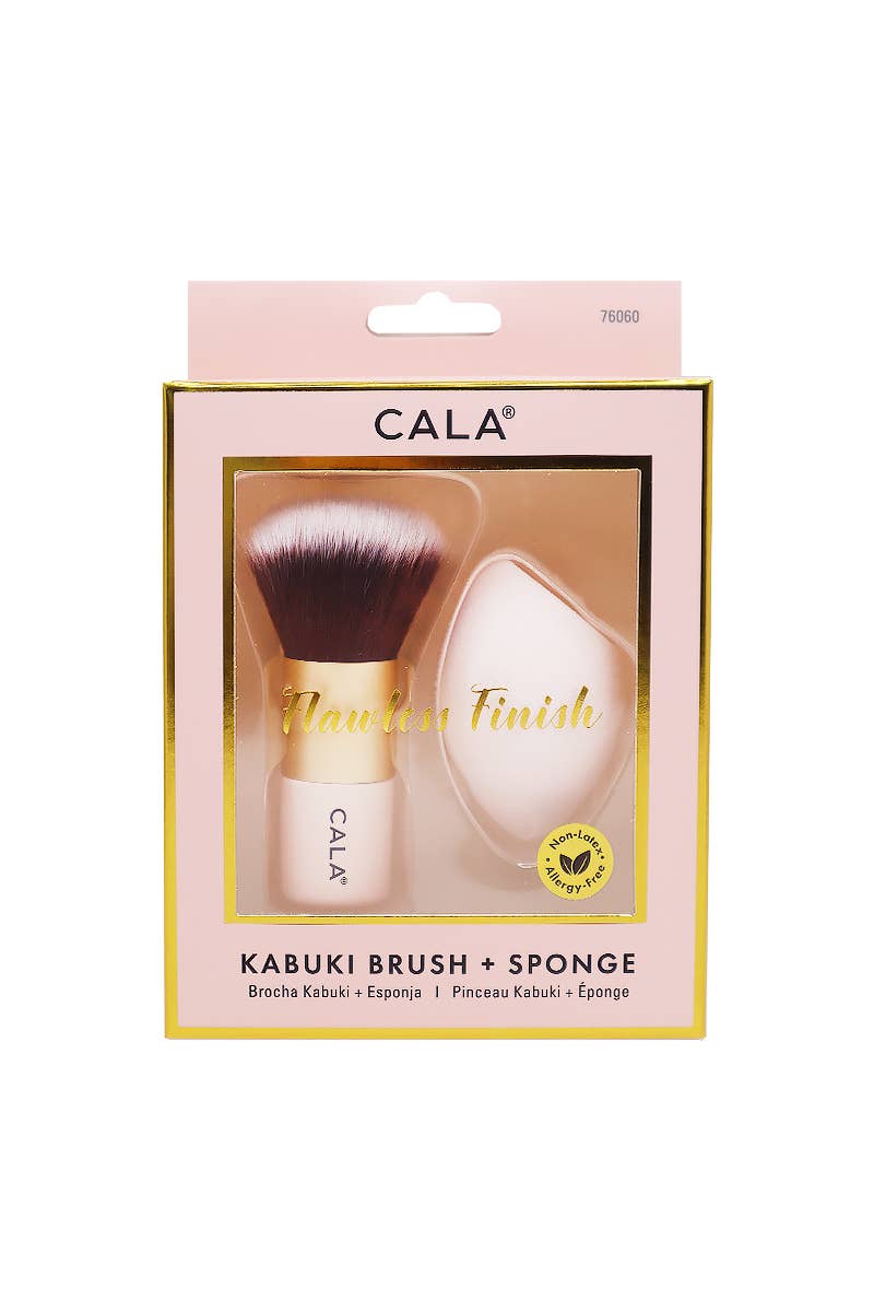 PINEAPPLE Beauty - CALA 76060 Pink Kabuki Brush and Blending Sponge Set -6 set