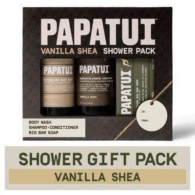 This is Beauty - Papatui Holiday Men's Care Shower Pack Gift Set Vanilla Shea 3ct - New