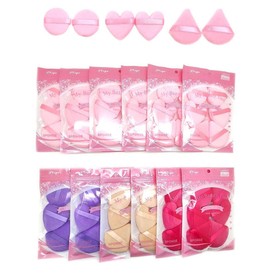 Diacly - 6 Pieces Heart Circle Powder Puff Set