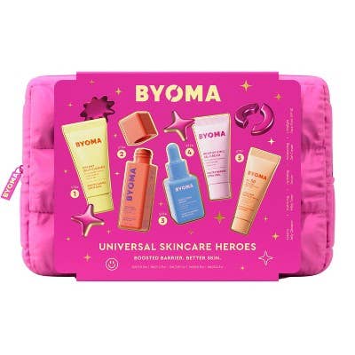 This is Beauty - BYOMA Universal Skincare Heroes Gift Set with Makeup Bag 5pc - Imperfect Box