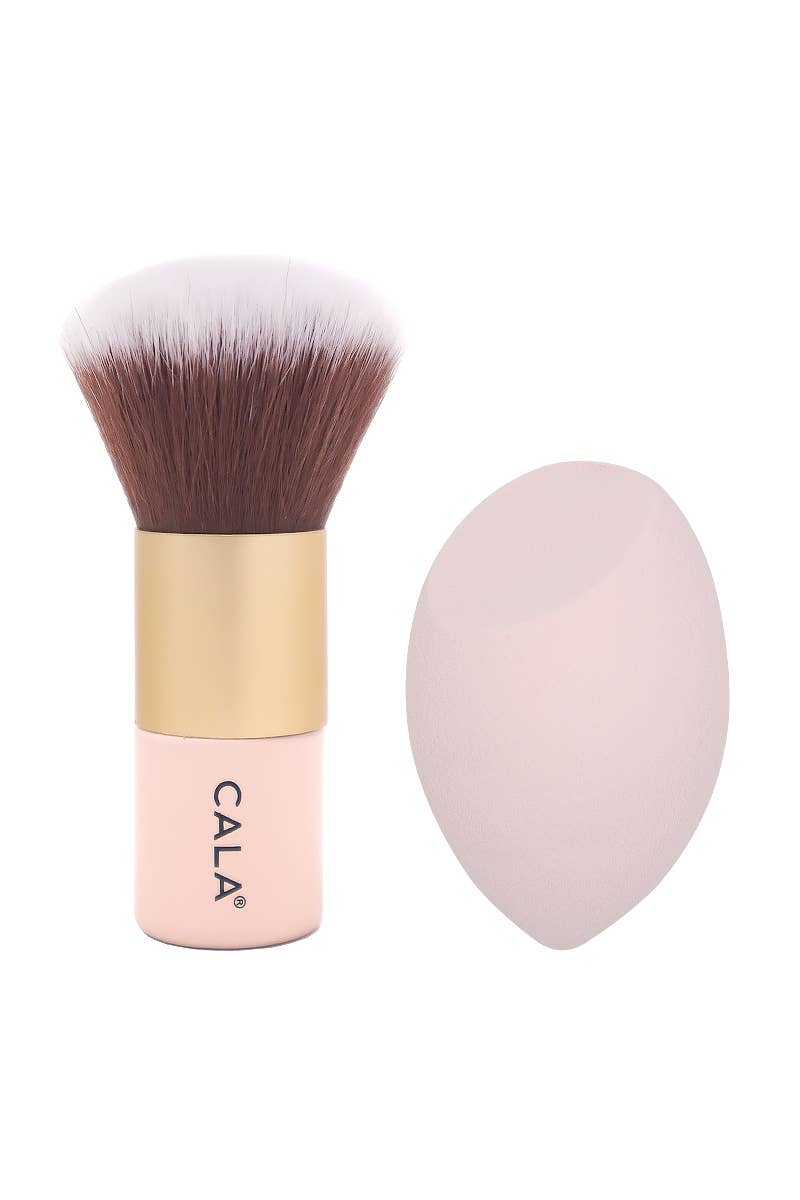 PINEAPPLE Beauty - CALA 76060 Pink Kabuki Brush and Blending Sponge Set -6 set