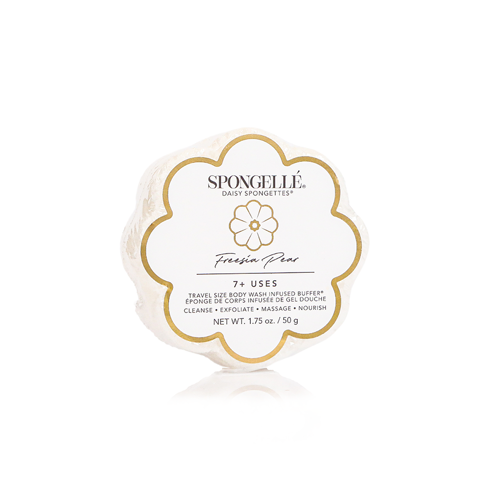 Spongellé | Valentines Day Gifts | Easter Gifts - Freesia Pear Daisy Spongette | Soap Sponge | Soap Buffer