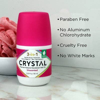 This is Beauty - Crystal 3-in-1 Natural Mineral Roll-On Deodorant Unscented 2.25 fl oz - New