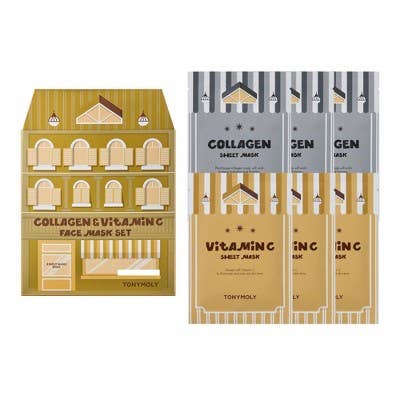 This is Beauty - TONYMOLY Vitamin C & Collagen Sheet Mask Gift Set House of Masks 6ct - New