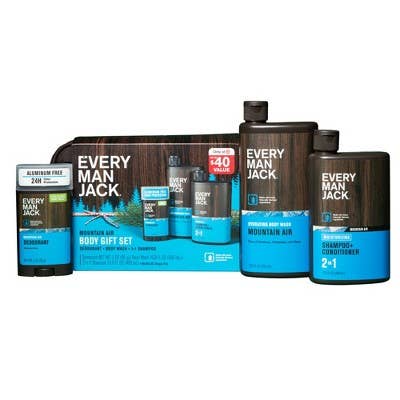 This is Beauty - Every Man Jack Mountain Air Holiday Body Dopp Bag Gift Set 3ct - New