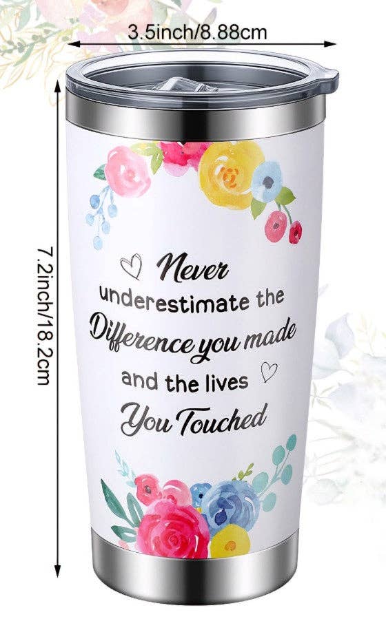 Crover - 20oz Floral Tumbler with Stainless Steel Lid & Straw