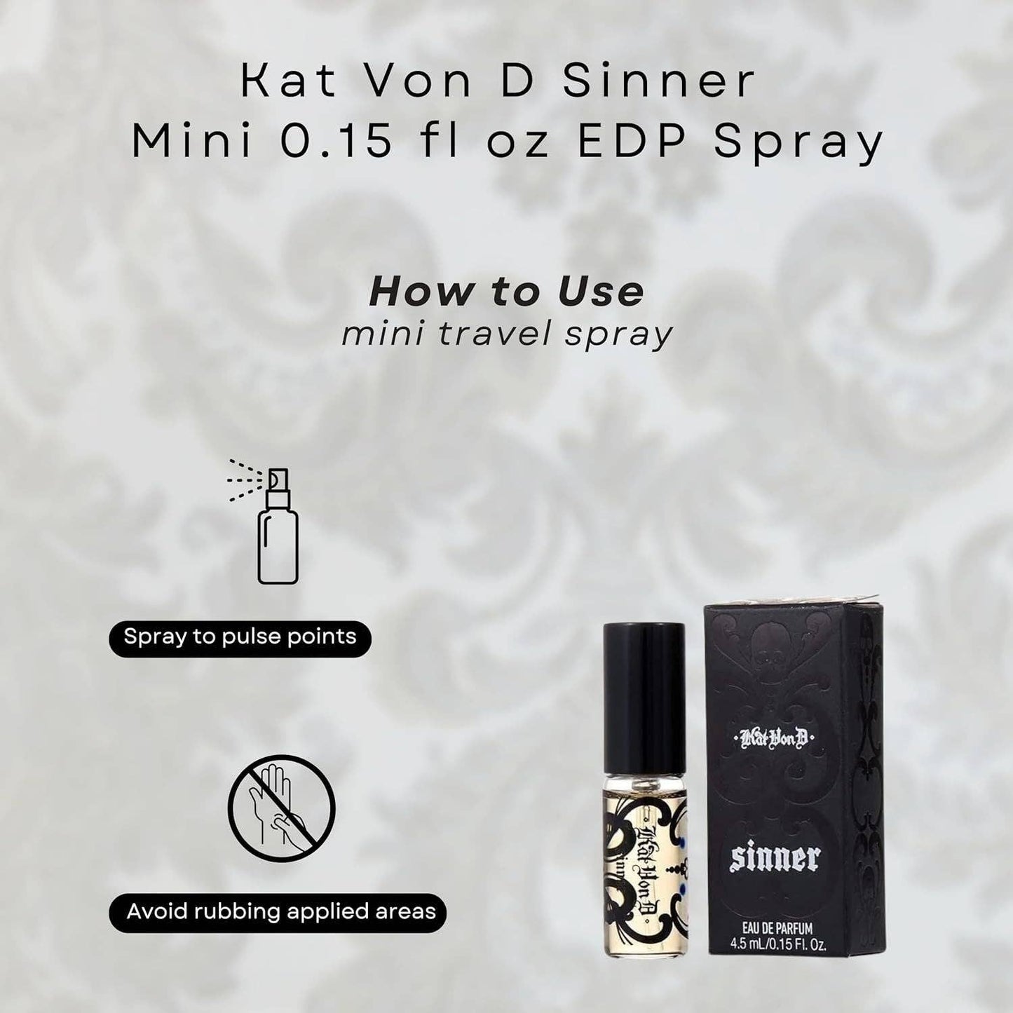 Super Stock Wholesale - KAT VON D Eau de Parfum SINNER Deluxe Travel Size (4.5ml/.15oz) New in Box