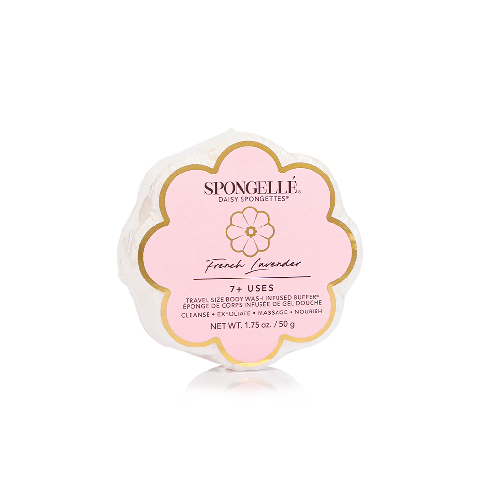 Spongellé | Easter Gifts | Mother's Day 2026 | Spring Gifts - French Lavender Daisy Spongette | Soap Sponge | Soap Buffer