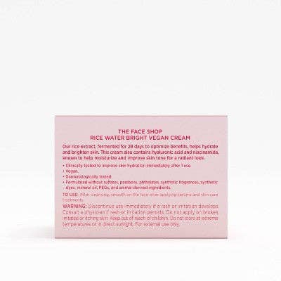 This is Beauty - The Face Shop Rice Water Bright Vegan Cream 1.69 fl oz - New