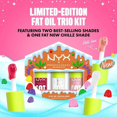 This is Beauty - NYX Professional Makeup Fat Oil Lip Drip Holiday Trio Lip Gloss 3 pc - Imperfect Box