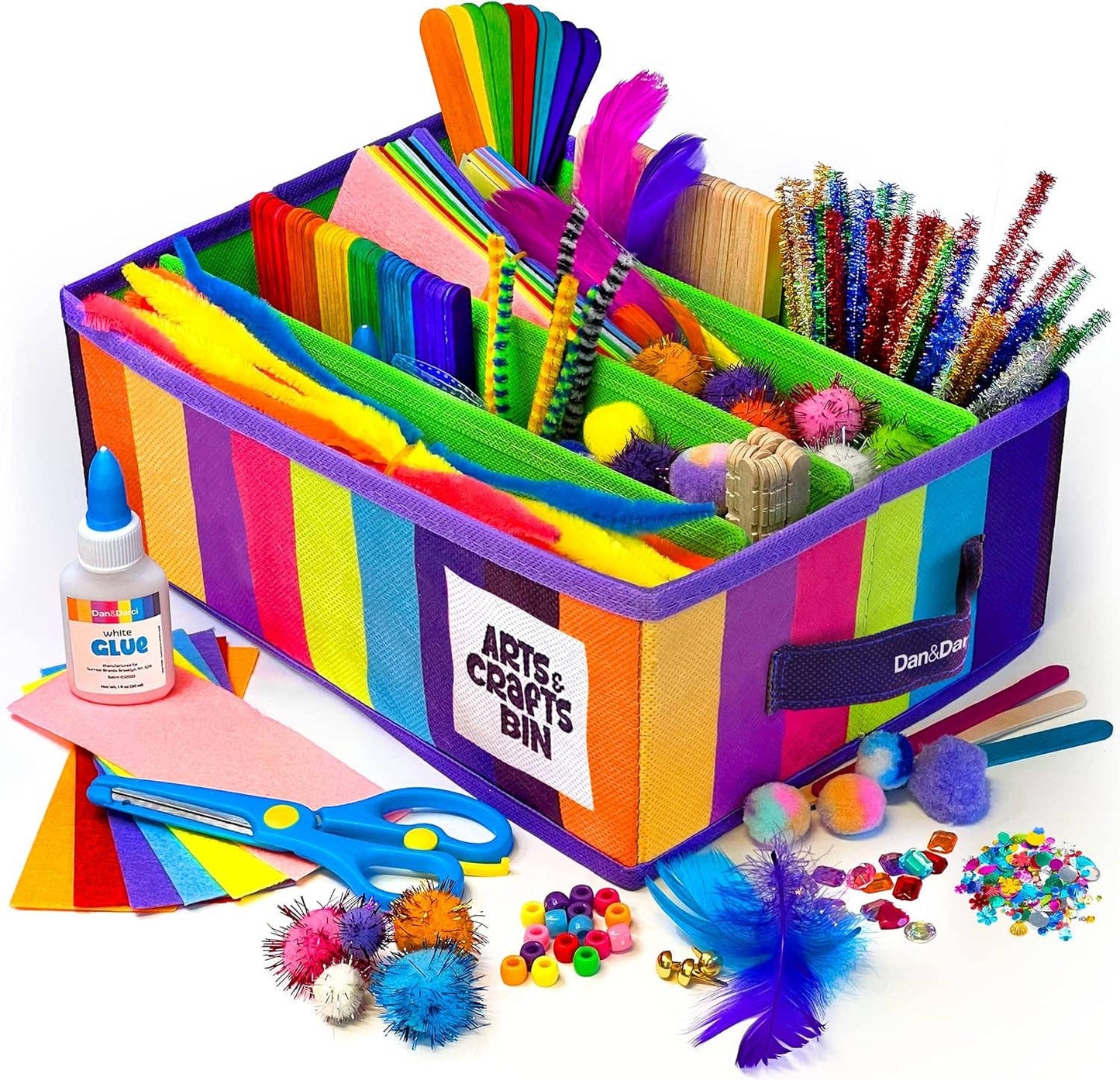 Dan&Darci - Arts & Crafts Supplies Kit  - with Storage Bin