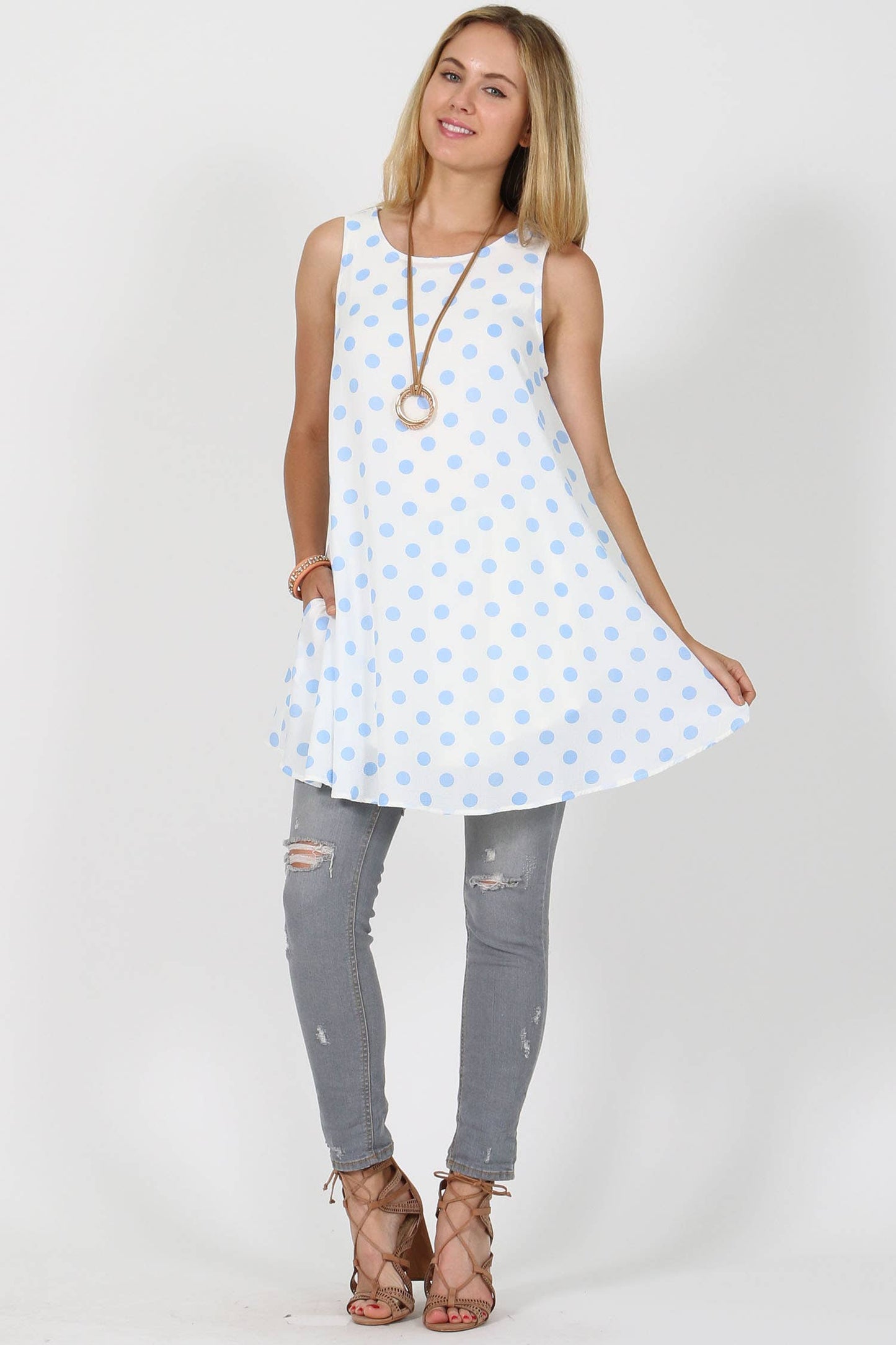 42POPS - 0222 Polka dots side pocket tunic SI-5643