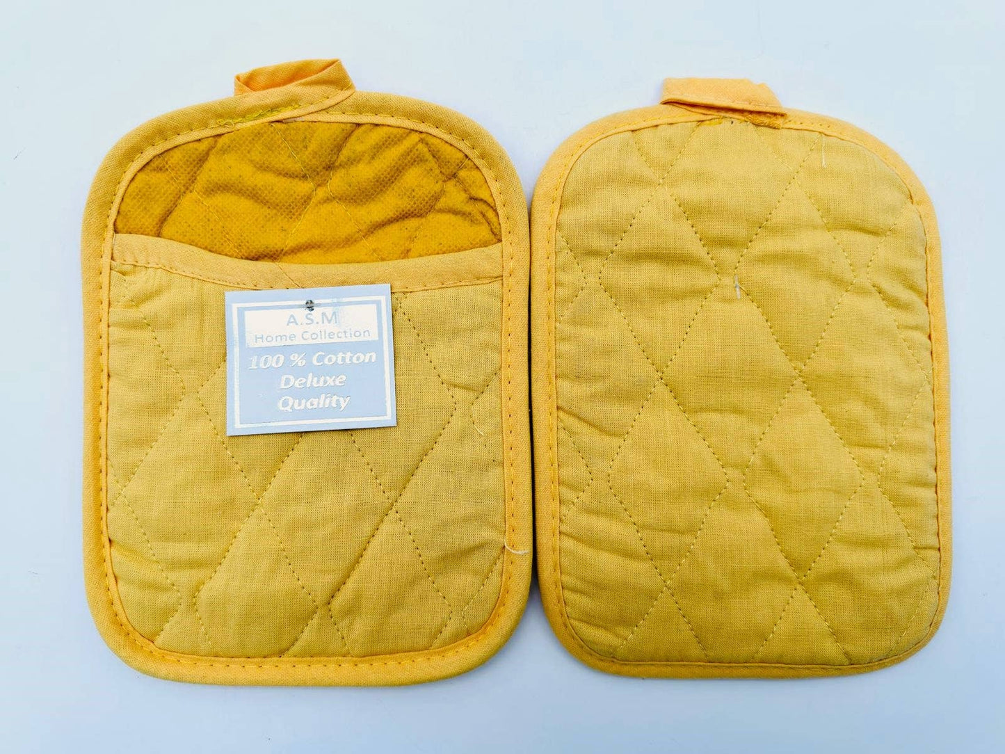 Crover - Heat Resistant Cotton Pot Holder - Yellow, 9x7 Kitchen
