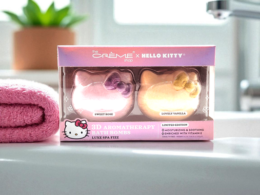 Crover - The Crème Shop x Hello Kitty Aromatherapy Bath Bomb Duo