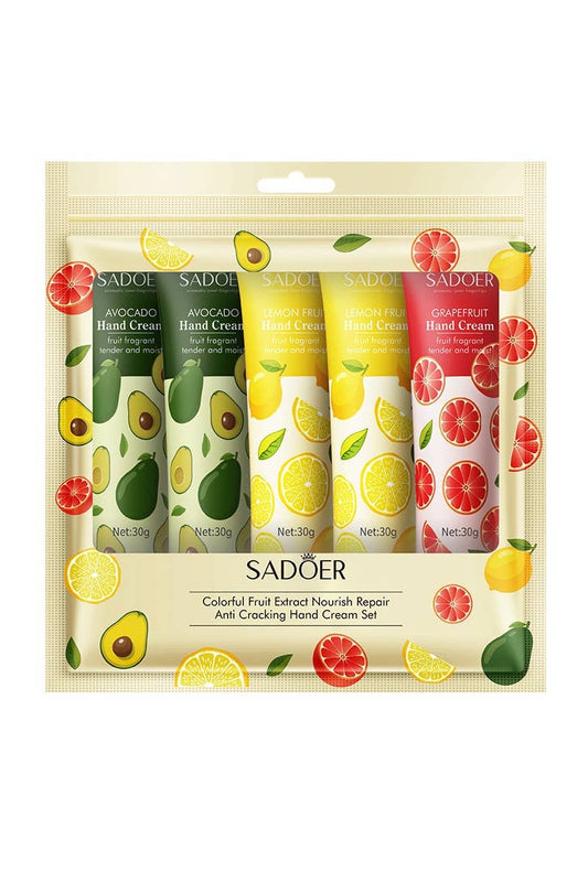 42POPS - ._ 0212 Fruit Extract Nourish Repair Hand Cream Set (Pack Of 5) SI-2