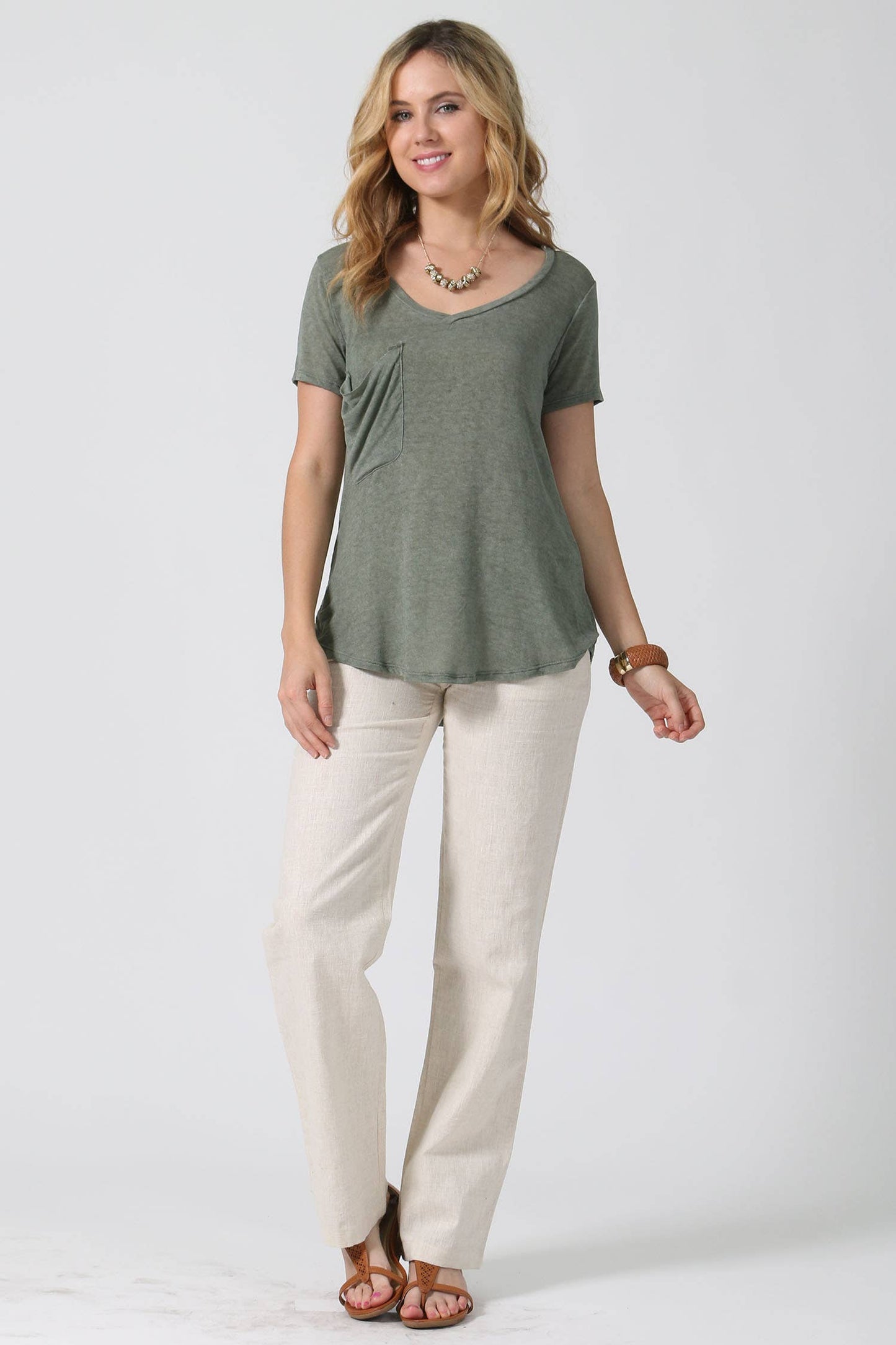 42POPS - .....SI-5058 Slouchy pocket washed vintage knit top
