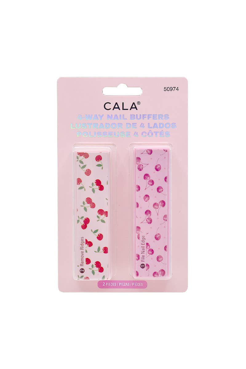 PINEAPPLE Beauty - CALA 50974 Cherry Print 4-Way Nail Buffers - 6