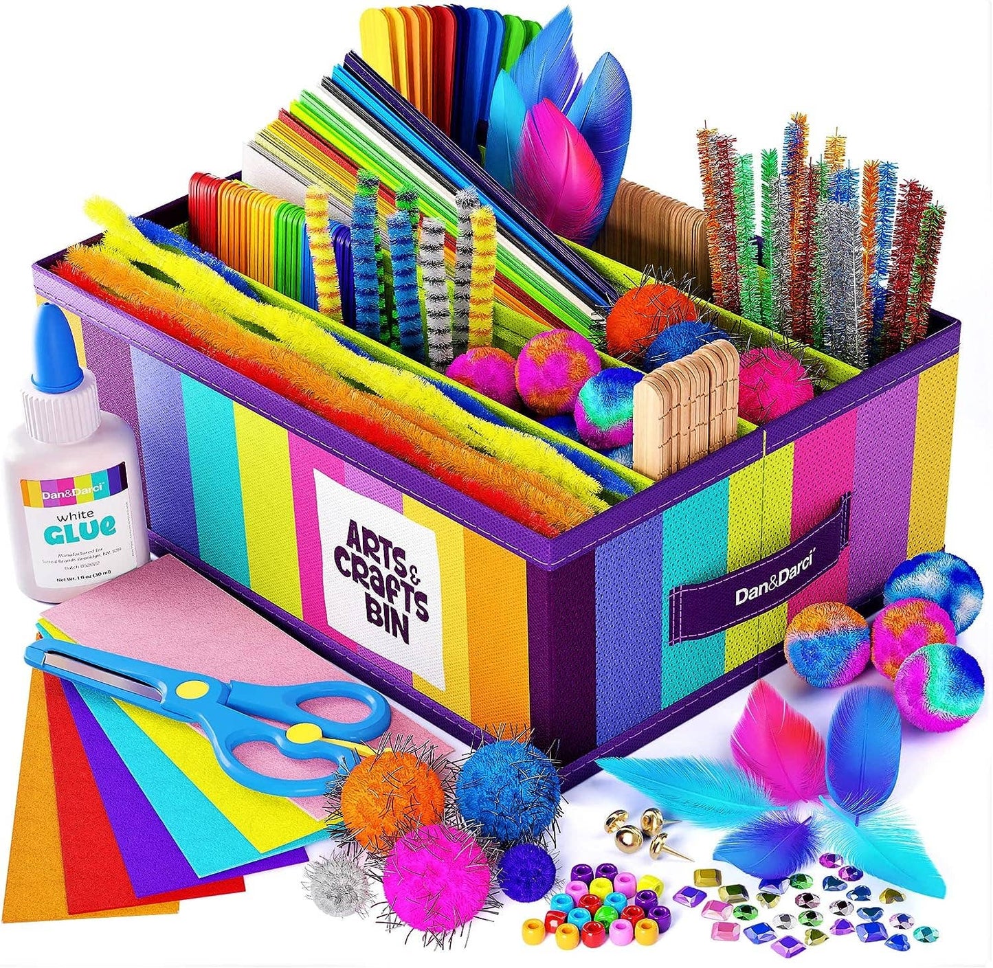 Dan&Darci - Arts & Crafts Supplies Kit  - with Storage Bin