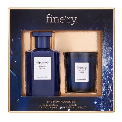 This is Beauty - Fine'ry. Full Size EDP + Mini Candle Gift Set The New Rouge 2pc - Imperfect Box