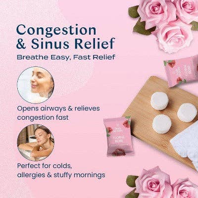 This is Beauty - Body Restore Shower Steamers with 100% Natural Essential Oil Rose Shower 6ct - New