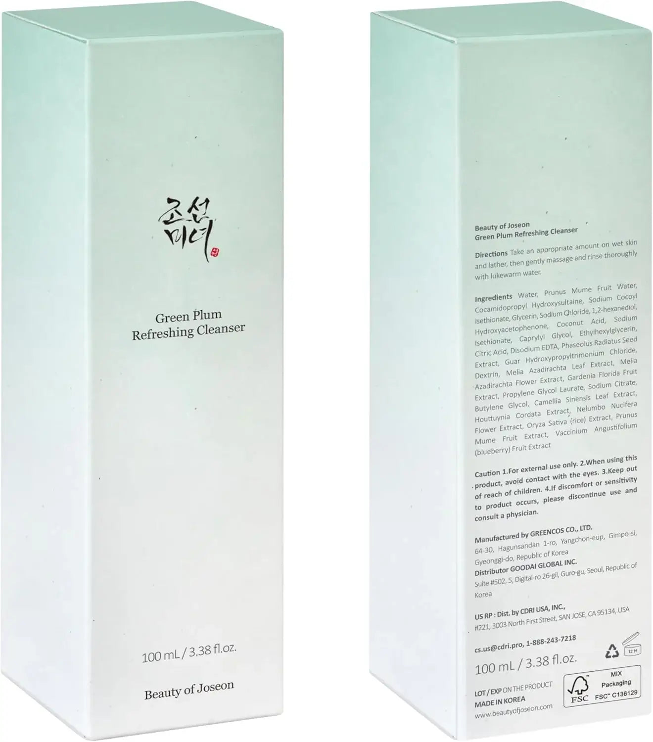 KPurity - Beauty of Joseon Green Plum Refreshing Cleanser 100ml