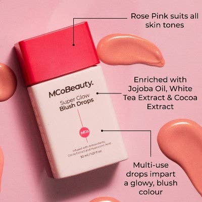 This is Beauty - MCoBeauty Super Glow Blush Drops Rose 1.01 fl oz - New