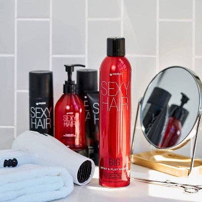 This is Beauty - Sexy Hair Spray and Play Harder Hairspray 10oz - Missing Lid