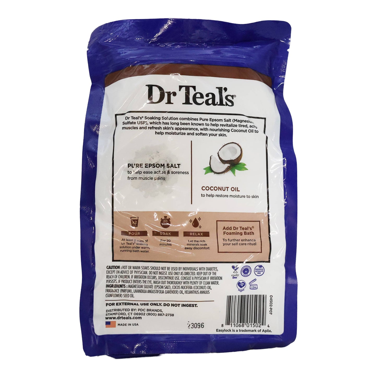 KT Supply - Dr Teals Epsom Salt Soaking Solution Coconut Oil 3 LB.