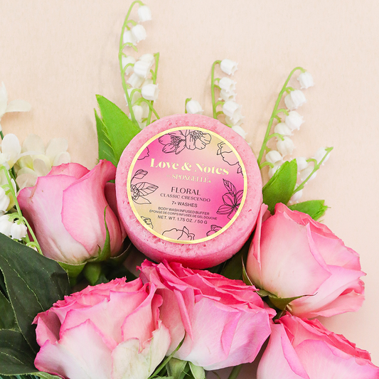 Spongellé | Valentines Day Gifts | Easter Gifts - Classic Crescendo Love & Notes Spongette   | Soap Sponge