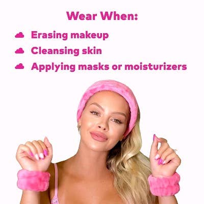 This is Beauty - MakeUp Eraser Drip Eraser Head Band/Wrist Guards 3ct - New