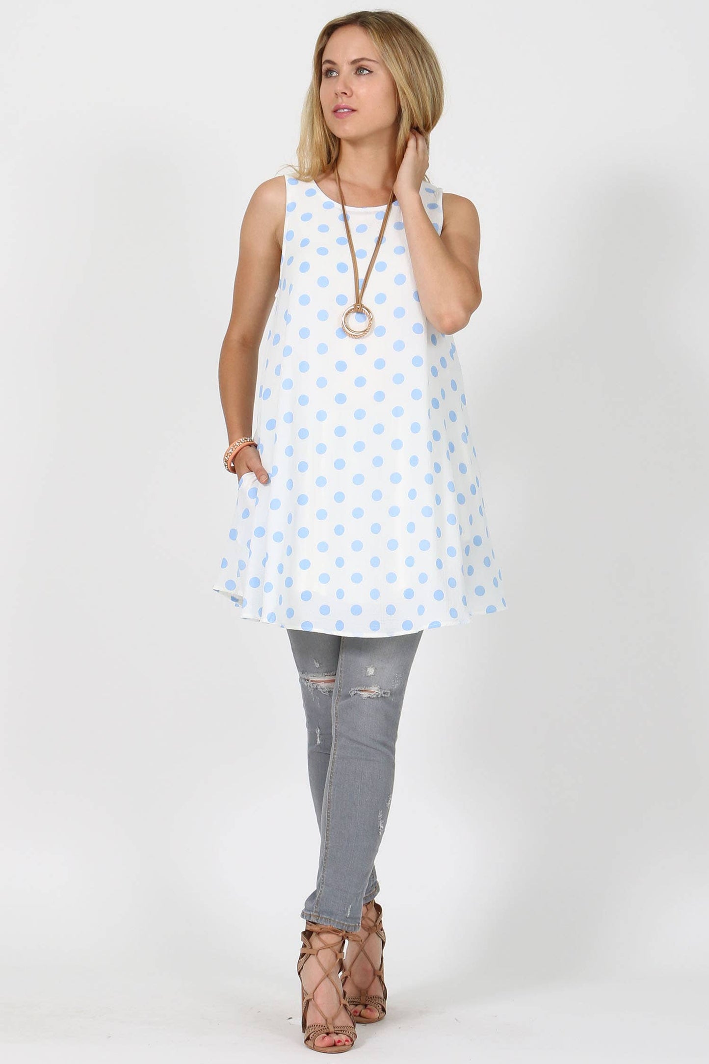 42POPS - 0222 Polka dots side pocket tunic SI-5643